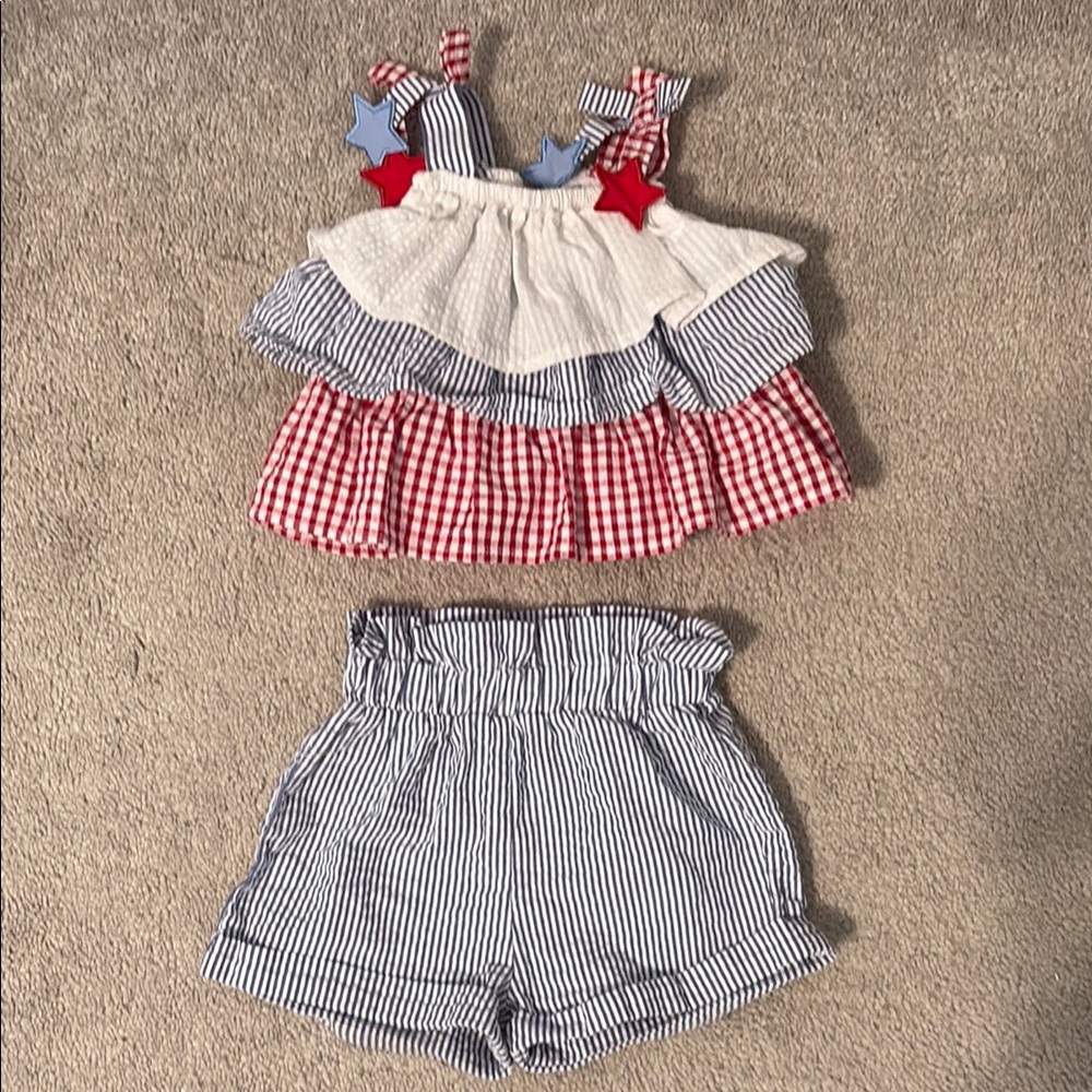 Rare Editions RW&B Striped 2-pc Set